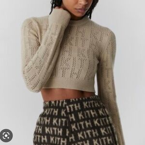 Kith Sloane Monogram Cropped Sweater